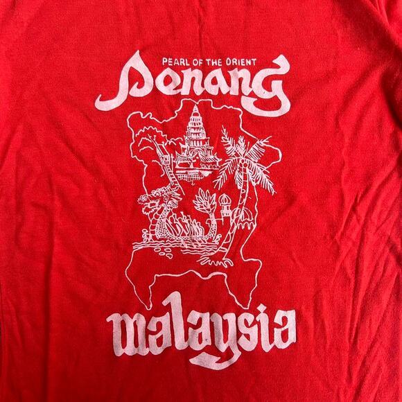 True Vintage 80s Penang Maylasia Paper Thin Tee. Sz S - Picture 2 of 5